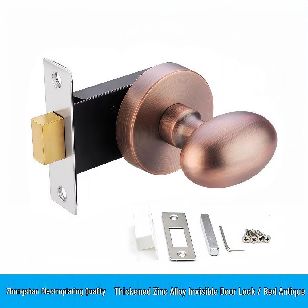 Gray Concealed Invisible Bedroom Door Handle with Hidden Solid Ball Lock