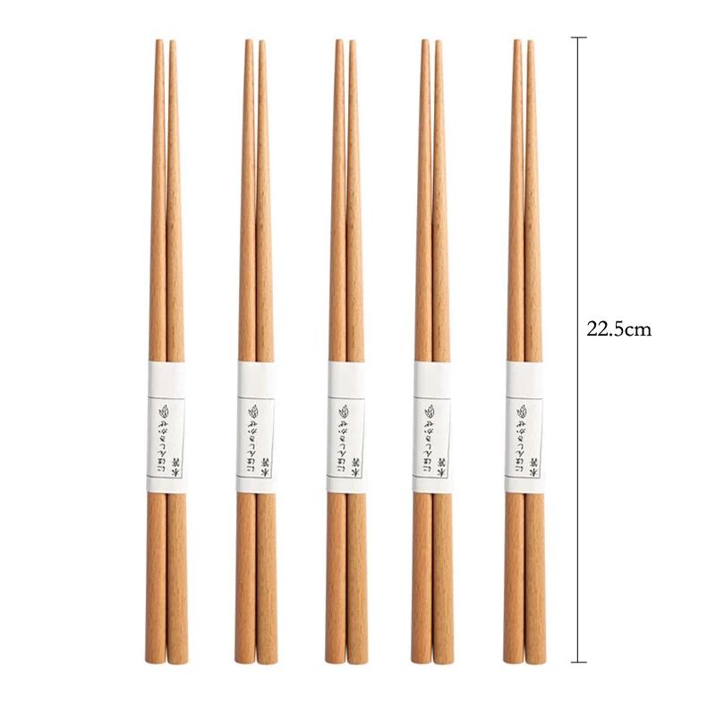 5 párů dřevěných hůlek Japonské čínské hůlky Sushi hůlky Dřevěná sada hůlek Opakovaně použitelné hůlky na jídlo pro restauraci
