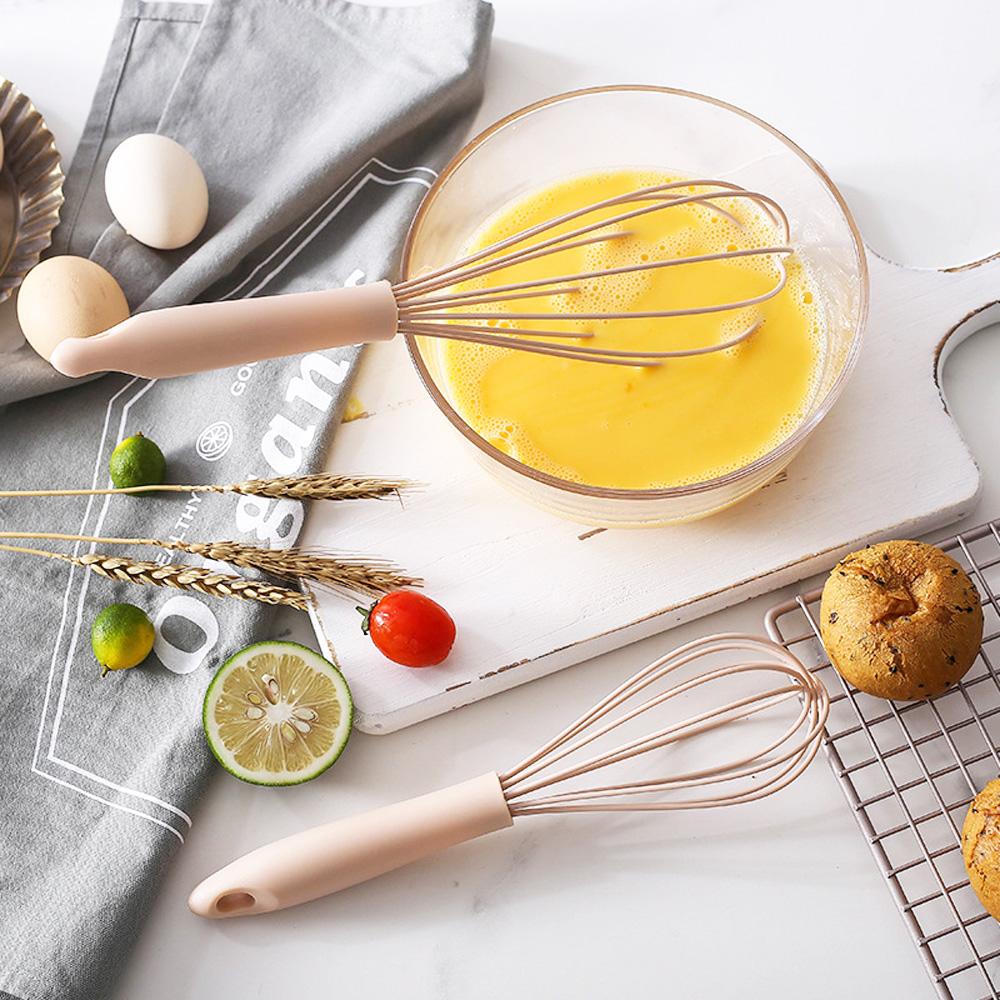 Fashionable Kitchen Accessories Silicone Handle Cook Egg Beater Stirring Whisk Blender Egg Mixer
