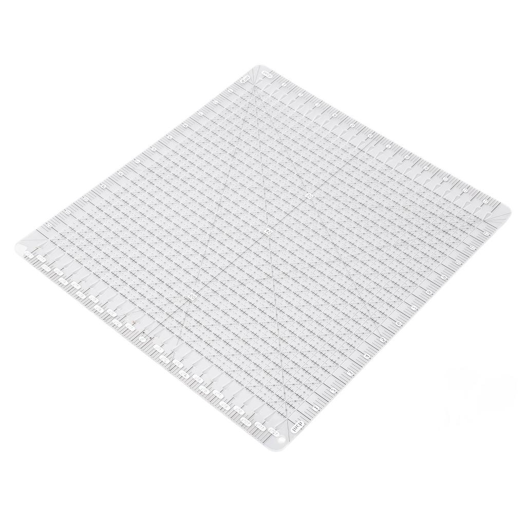 Quiltschablone Lineal 12,5x12,5 Zoll Acryl Transparent Zweifarbige Linie Multifunktionales Näh-Quiltstreifenlineal für