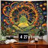 ARTCREATOR Funny Vintage Frog Mushroom Tapestry, Whimsical Mushroom Decor Hippie Wall Tapestries for Living Room Bedroom (29" X 37")