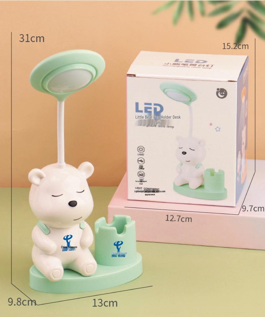 Custom Logo Small LED Table Lamp - Eye-Protecting USB Reading Light for Gifts & Promotions