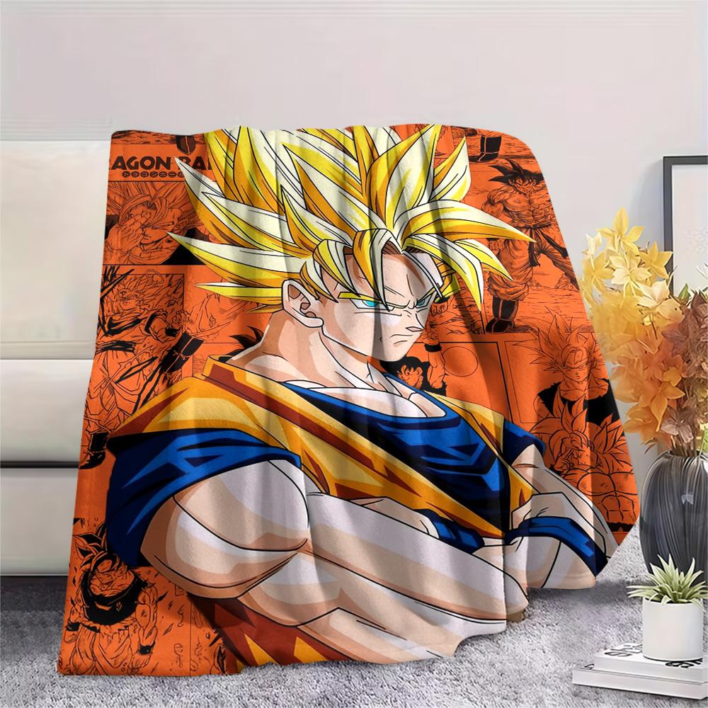 Dragon Ball Anime Flannel Blanket, Soft Warm Throw for Home Decor, Perfect Gift for Fans, Cozy Bedding for Sofa Bed Living Room