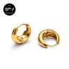 2PCS 316L Medical Stainless Steel Earrings With A Niche Design Women's Perforated Zircon Light Luxury Ear Rings