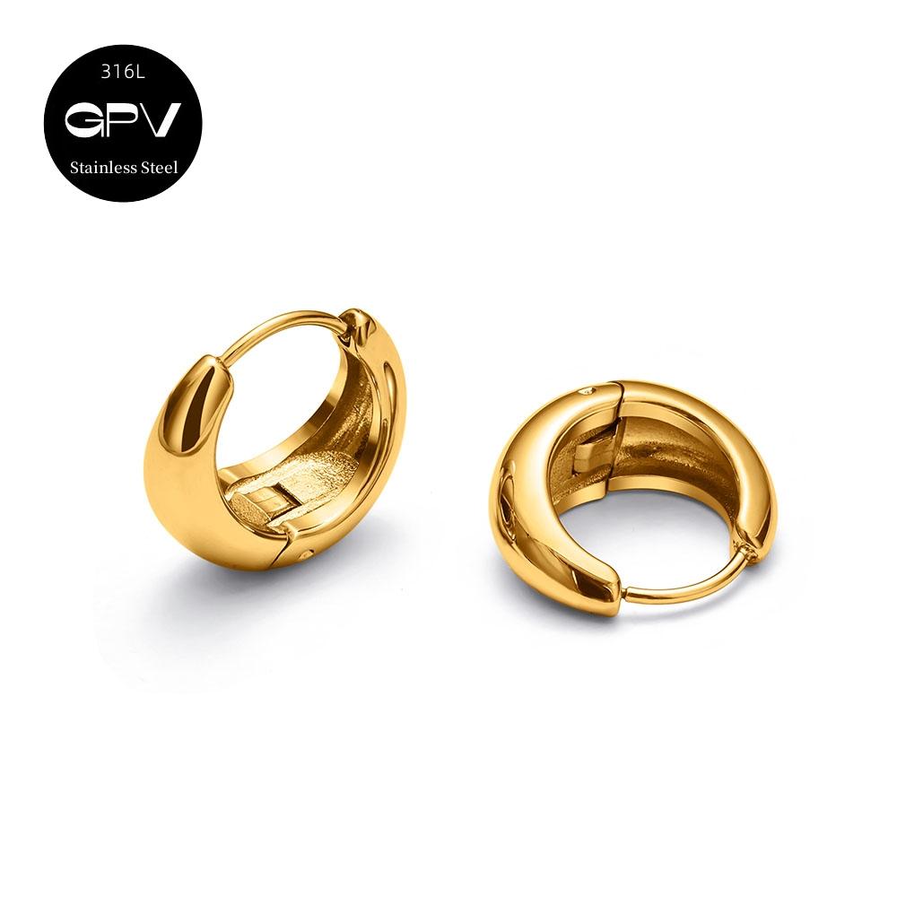 2PCS 316L Medical Stainless Steel Earrings With A Niche Design Women's Perforated Zircon Light Luxury Ear Rings