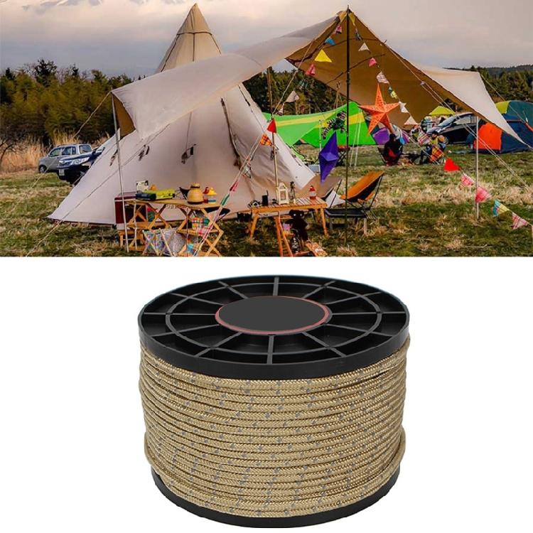 Reflective Tent Guy Rope, 4mm Tent Guy Line Tent Camping Rope Guide Rope for Outdoor Camping Hiking Awning Tarp Tents