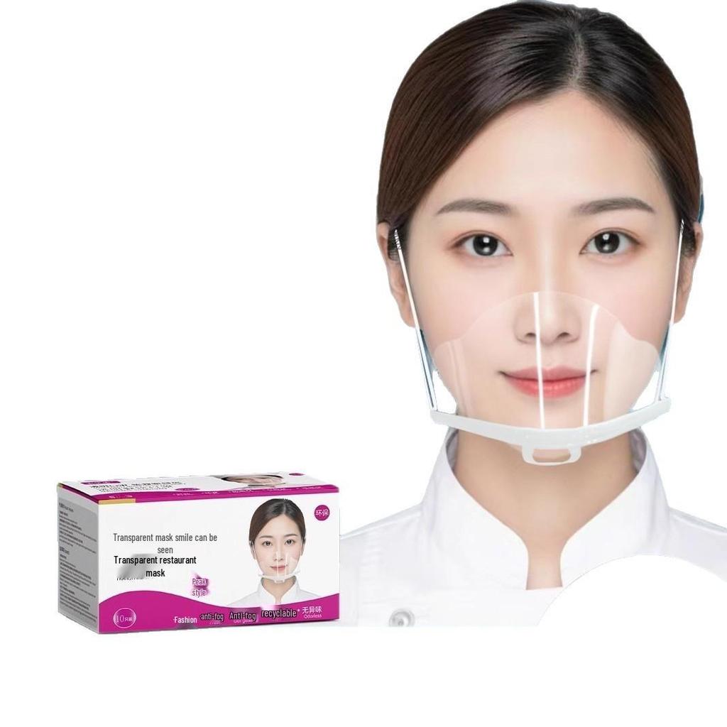 Genomskinligt Kockansiktsskydd Livsmedelsgodkänt - Spottavvisande, Engångsbruk, Leende-Vänligt.