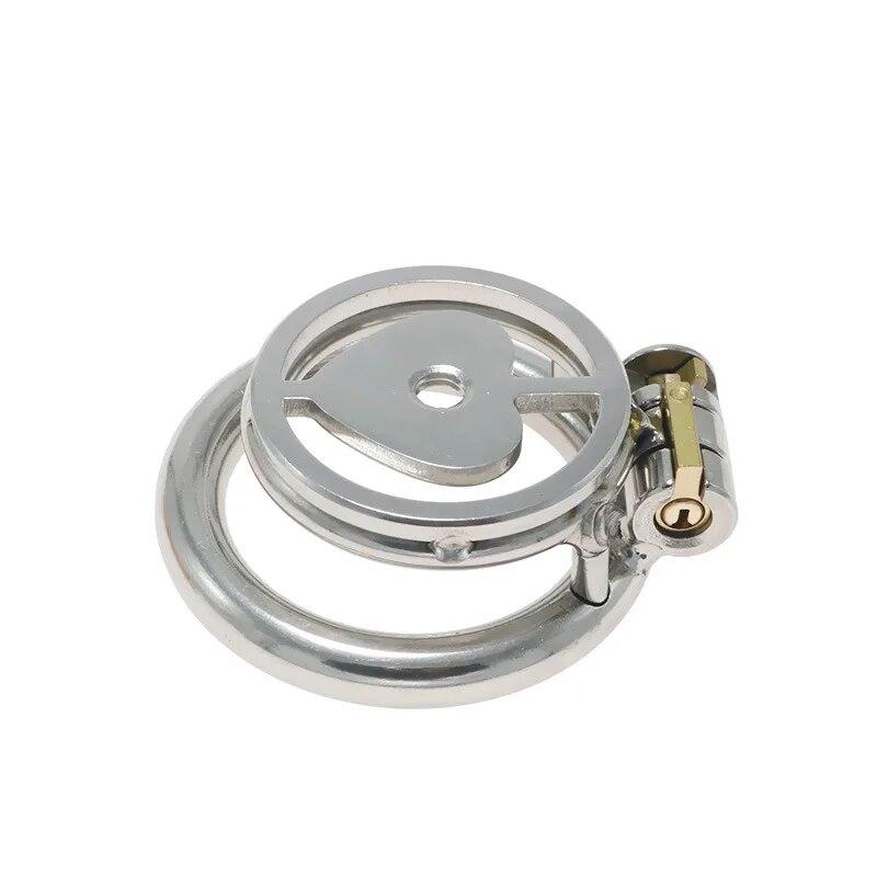 Stainless Steel Chastity Lock CB Lock for Men Penis Cage with Urinary Catheter Gay Slave Cock Ring Sex Toy Ball Stretcher