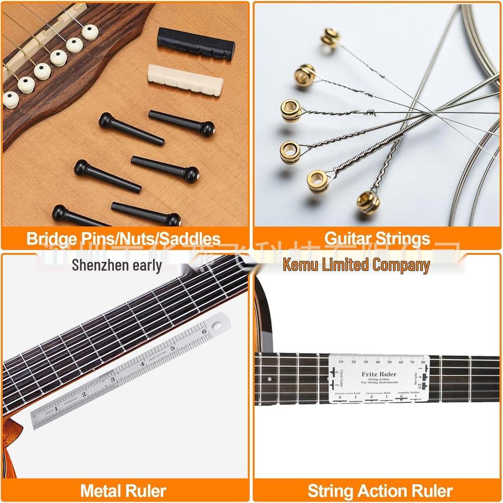 119-in-1 Guitar Tool Set: Strings, Screwdriver, T-Wrench, Pliers, File, Wrench, Gap Gauge & More.