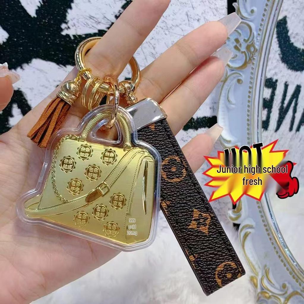 Gold-Plated Keychain & Good Luck Charm - Phone Lanyard & Car Ornament Gift for Bestie or Girlfriend