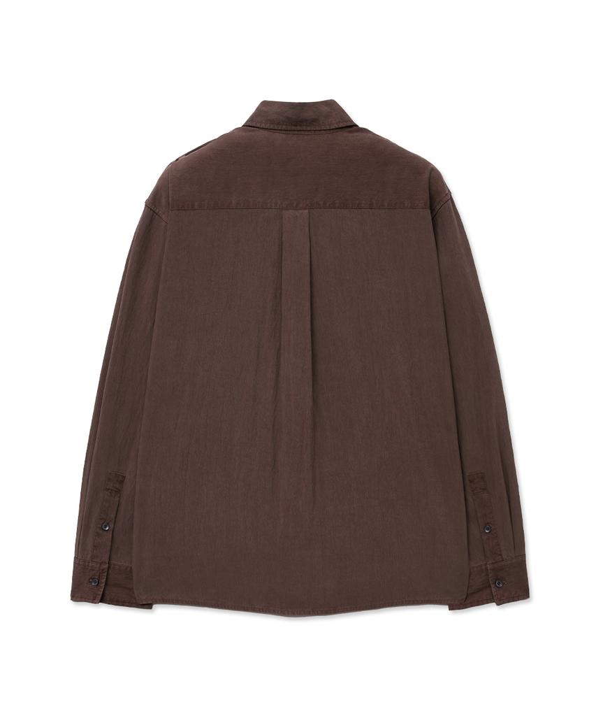 INTEMPOMOOD Down Pigment Washed Shirt_Wine