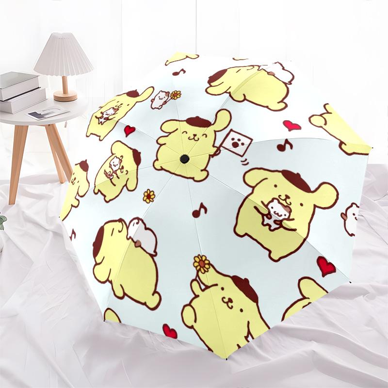 Pompompurin  Pattern, Automatic Folding Umbrella, Portable and Foldable Design, 8 Ribs, a Christmas or Birthday Gift.