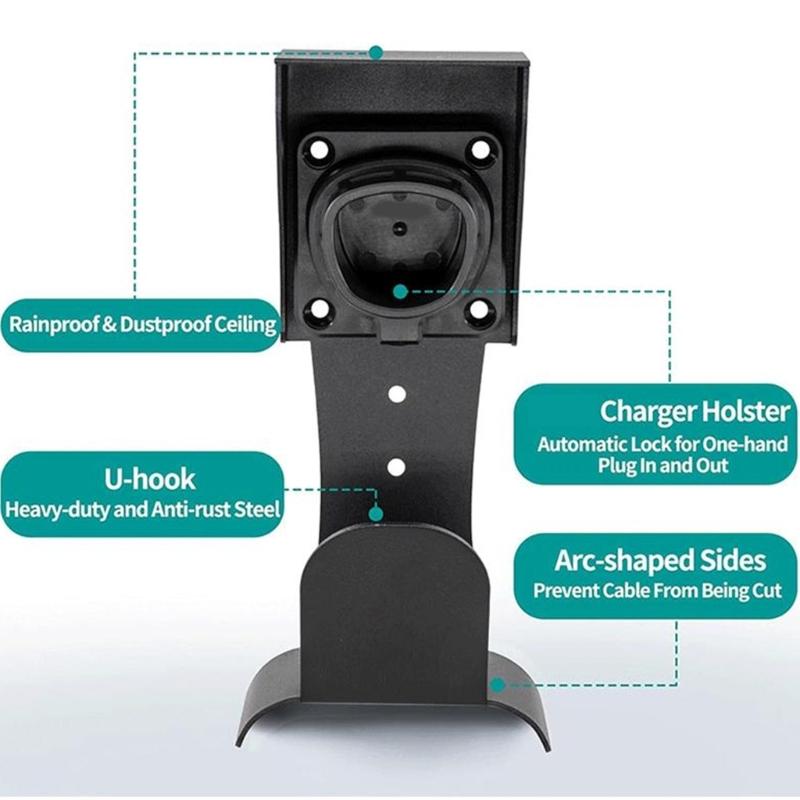 Adaptable Vehicle Charging Wall Bracket Support Easy Snap On Installation Space Efficient Garage Organization System