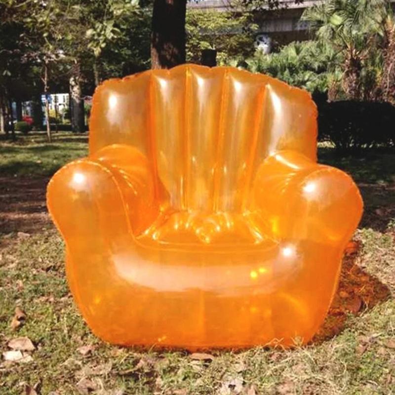 Transparenter aufblasbarer PVC-Sofastuhl Robuste Ausführung Ergonomisches Design Luftsofa zur Entspannung Außenbereich Garten Poolseite