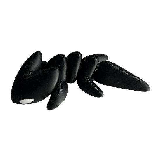 3D Printed Mini Dragon Figurine Dragon Fidget Toy with Movable Joints Articulated Dragon чёрный