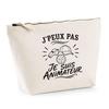 Trousse Beige J’peux Pas Je Suis Animateur J'peux Pas Minimaliste | Trousse De Toilette En Coton 3 L Avec Zip Métal Et Fond Plat