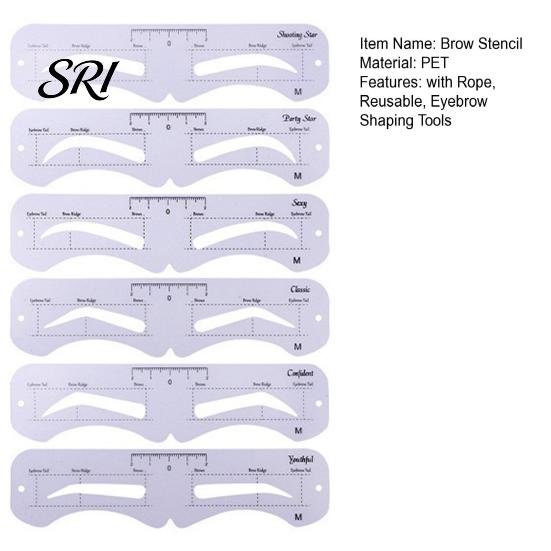 Eyebrow Shaping Tool 1 Set Stencil with Rope Reusable Brow Shaper Drawing Template Tools Card DIY Women Mapping Guide
