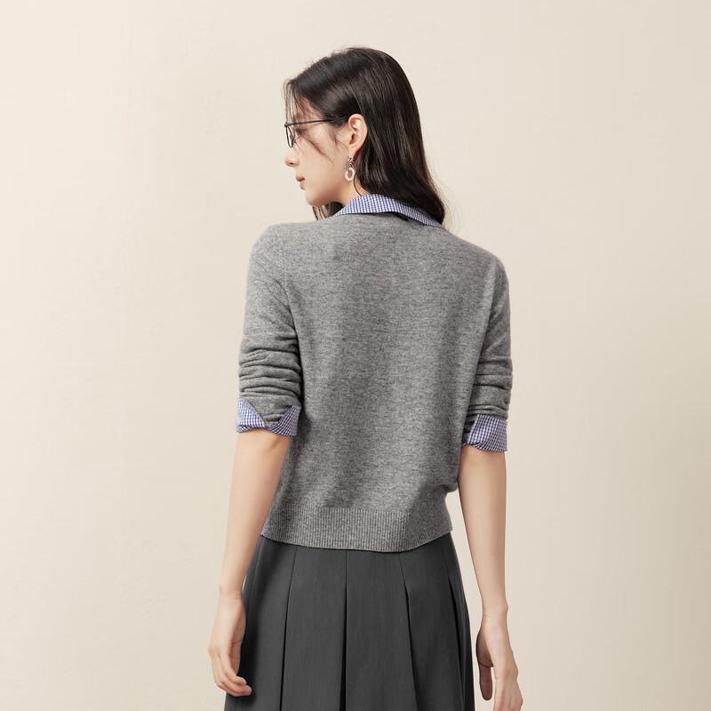 SEIFINI Women's Faux Two-Piece Long Sleeve Knit Top