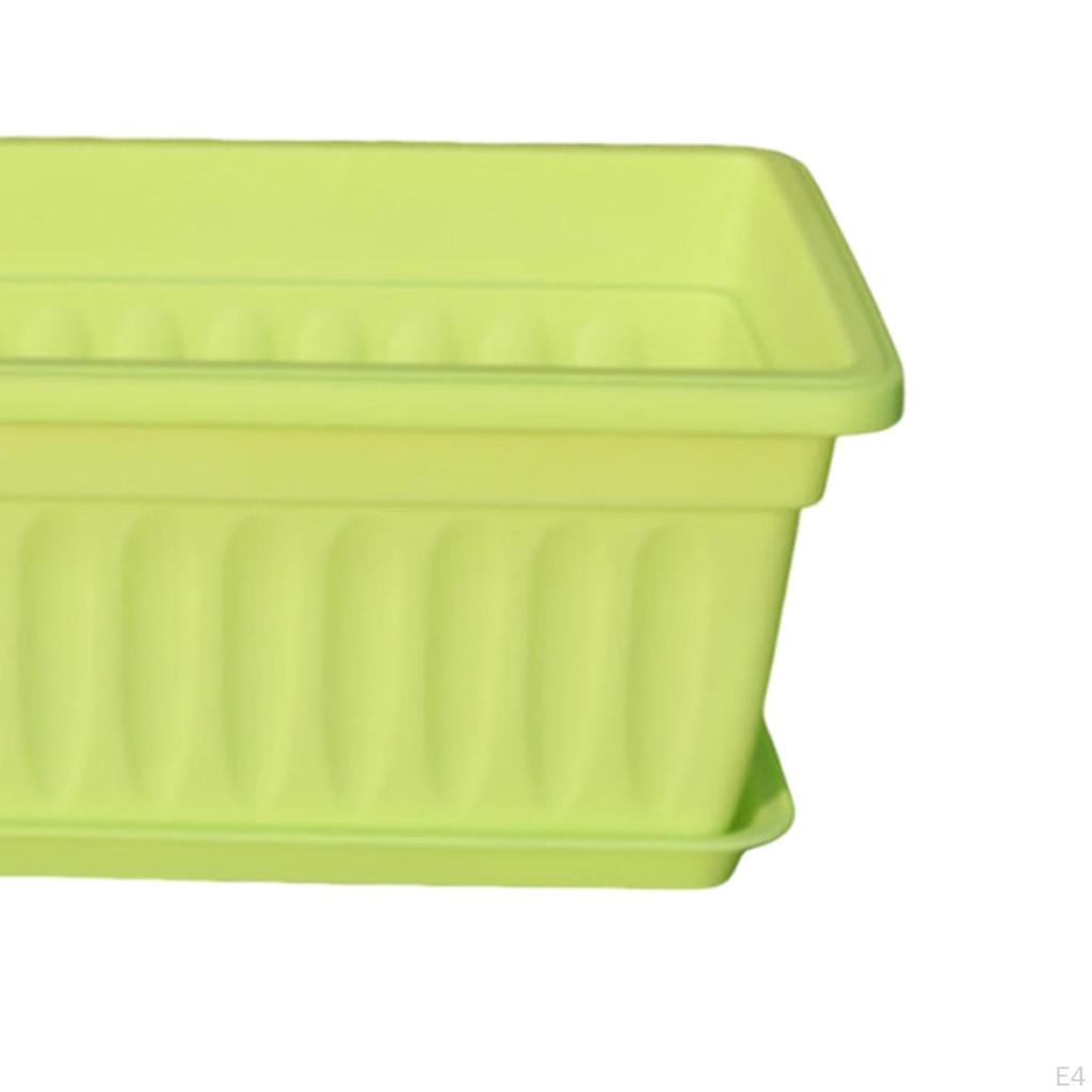 Flower Pot Window Box Planter Decoration with Saucers for Gardening Nursery Entrance Railing Outside