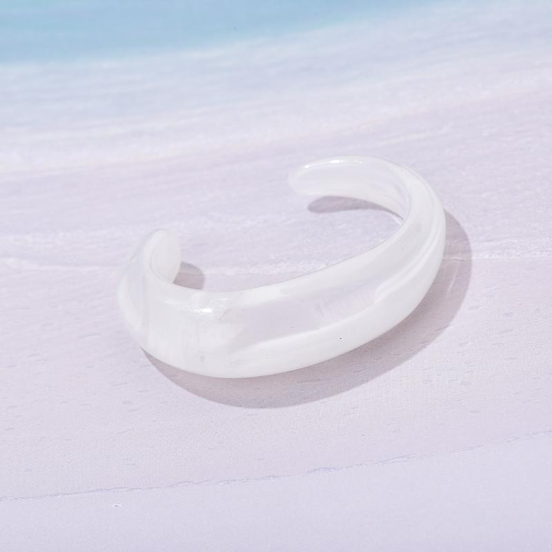 Fashion Exaggerated Opening Acrylic Bracelets for Women Simple Blended Jelly Colored Curved Cuff Bangle Female Jewelry