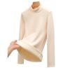 Women's Modal Velvet Half-High Collar Long-Sleeved Slim Warm Bottoming Shirt for Autumn and Winter