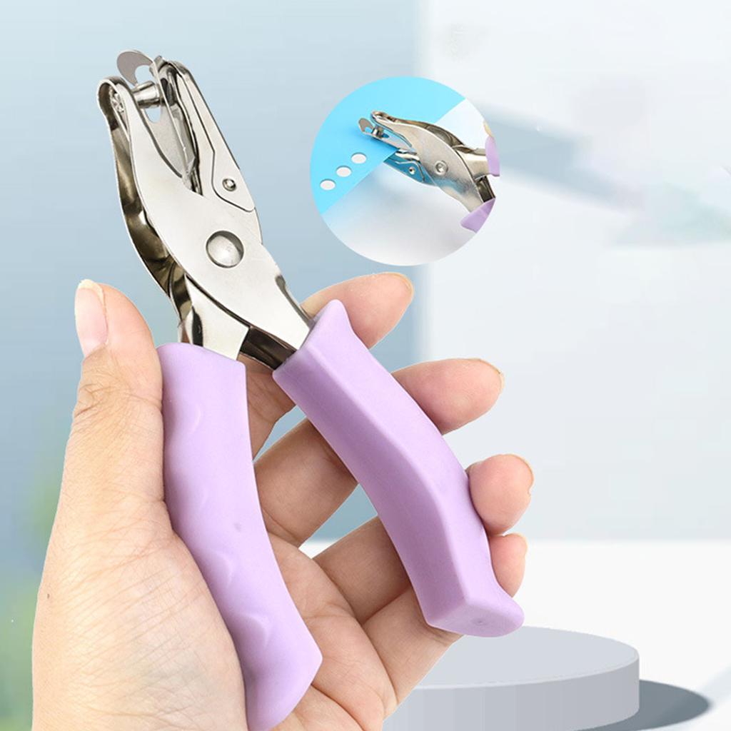 Single Hole Punch Ticket Punch Hole Pliers Puncher with Comfortable Grip for Paper Crafts Office Use Accessories