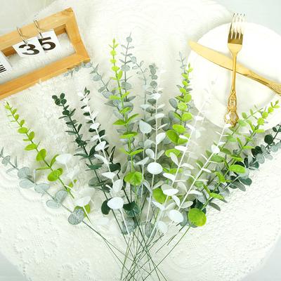 Simulated 20PCS Eucalyptus Leaf Eucalyptus Indoor Simulation Flower Accessories Decoration Vase Flower Arrangement Green Plants