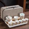 Celadon travel tea set creative kung fu ceramic cover bowl teacup tea tray full set of business gifts