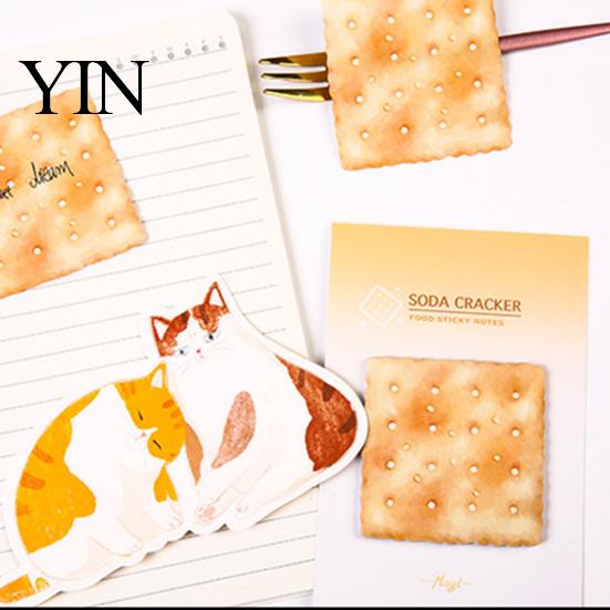 Adhesive Memo Pad Stick Note Pads, Funny Toast Bread Cookie Cheese Design Cute Notepad, 30 Loaf Shape Notes Sheets/Pad Self for Home Office