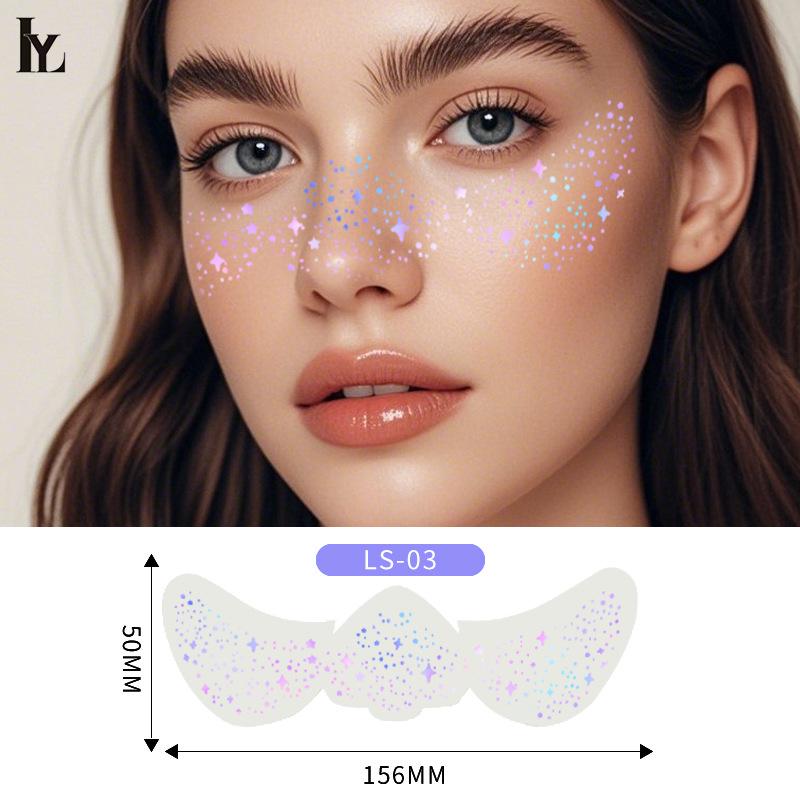 

Европейские и американские лазерные наклейки с веснушками - Временные наклейки для имитации макияжа лица 150 x 52 mm