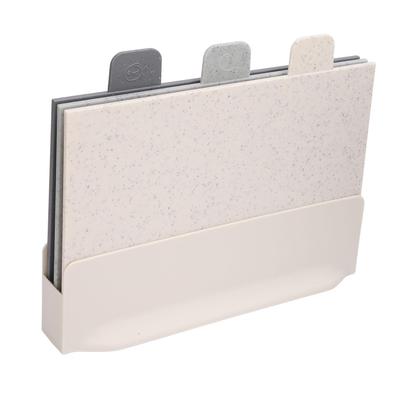 Plastic Cutting Board Set of 3 with Stand for Kitchen Utensils