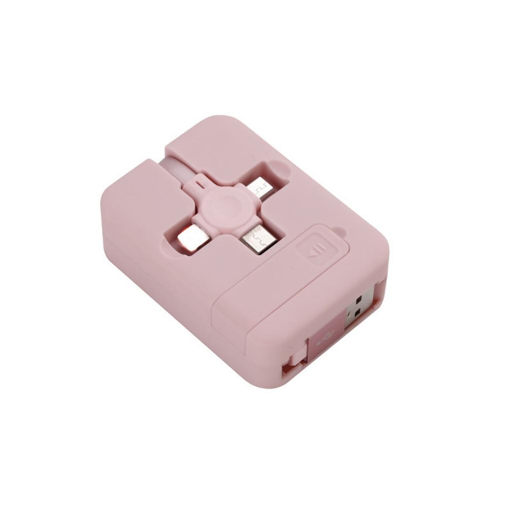 4 In 1 Retractable 8 Pin/USB Type C/Micro USB Cable For IPhone13 12 Pro Mobile Phone Charger Data Kable Cord With Phone Stand