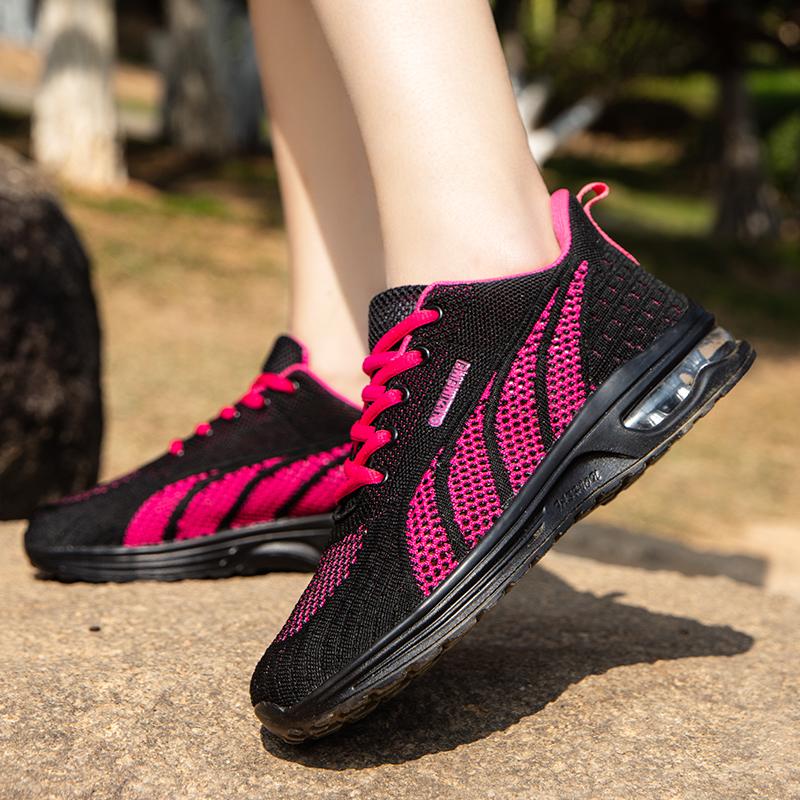 Fashion Women Running Shoes Ladies Breathable Sneakers Mesh Air Cushion Tennis Women's Sports Shoes Outdoor Lace Up Training Shoes