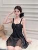 Sexy ice silk women's pajamas suspender nightgown pure desire wind private room temptation summer lace beautiful back spring and autumn loungewear