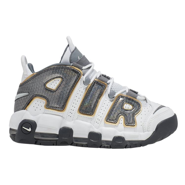 New Nike Air More Uptempo White Anthracite Snakeskin GS CQ4583-100