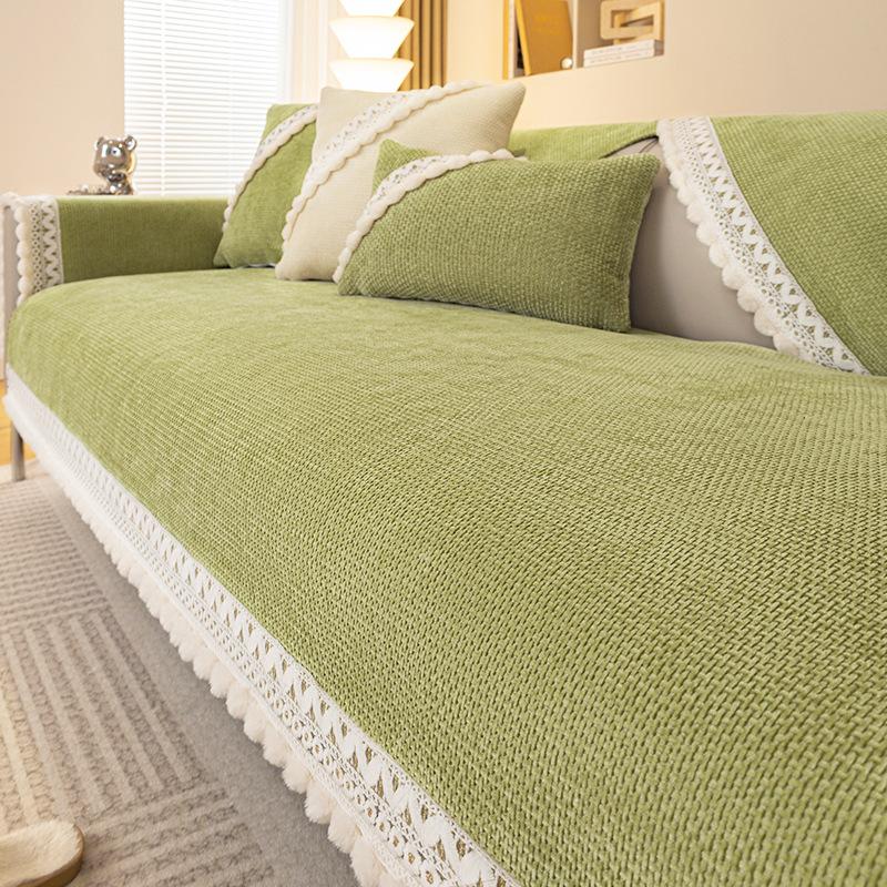 Chenille-Sofakissen, vier Jahreszeiten, universelles rutschfestes Kissen, Sofa-Rückenlehnenbezug, Handtuch-Sofabezug