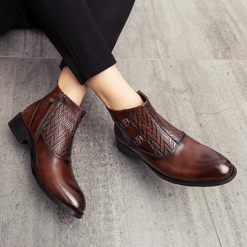 2026 Men's Fashion Chelsea Boots Comfortable Leather Upper Dry Inner Non-Slip Rubber Sole Casual Resistant Ankle Dress Boots