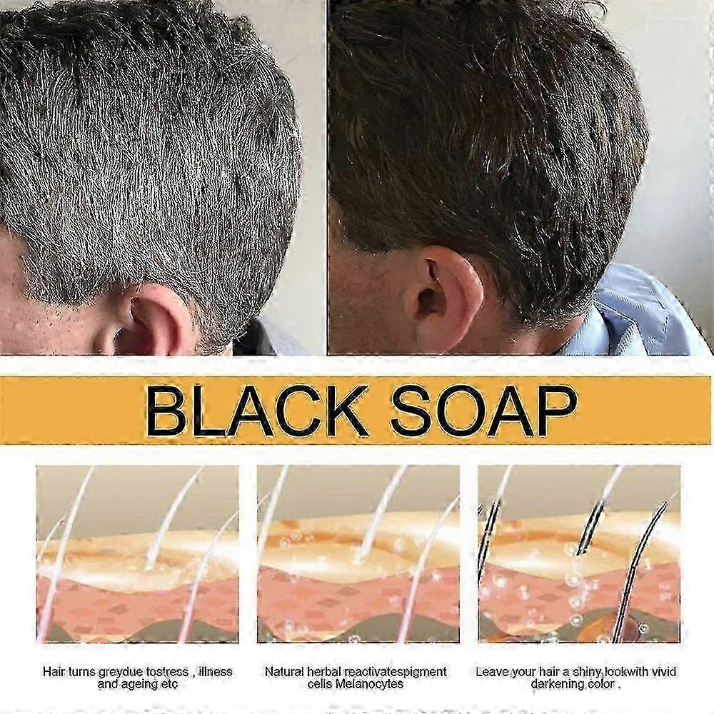 2025 2pcs Grey Hair Cover Soap Natural Gray Hair Coverage Hair Nourishing Grey Hair Removal Moisturizing Gray Removal Hair Soap Nourishes