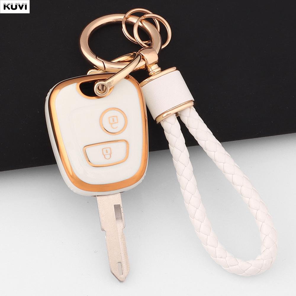 Pink Tpu Car Remote Smart Key Case Cover Shell Fob Keychain For Peugeot 107 206 207 307 For Citroen C1 C2 C3 C4 For Toyota Aygo