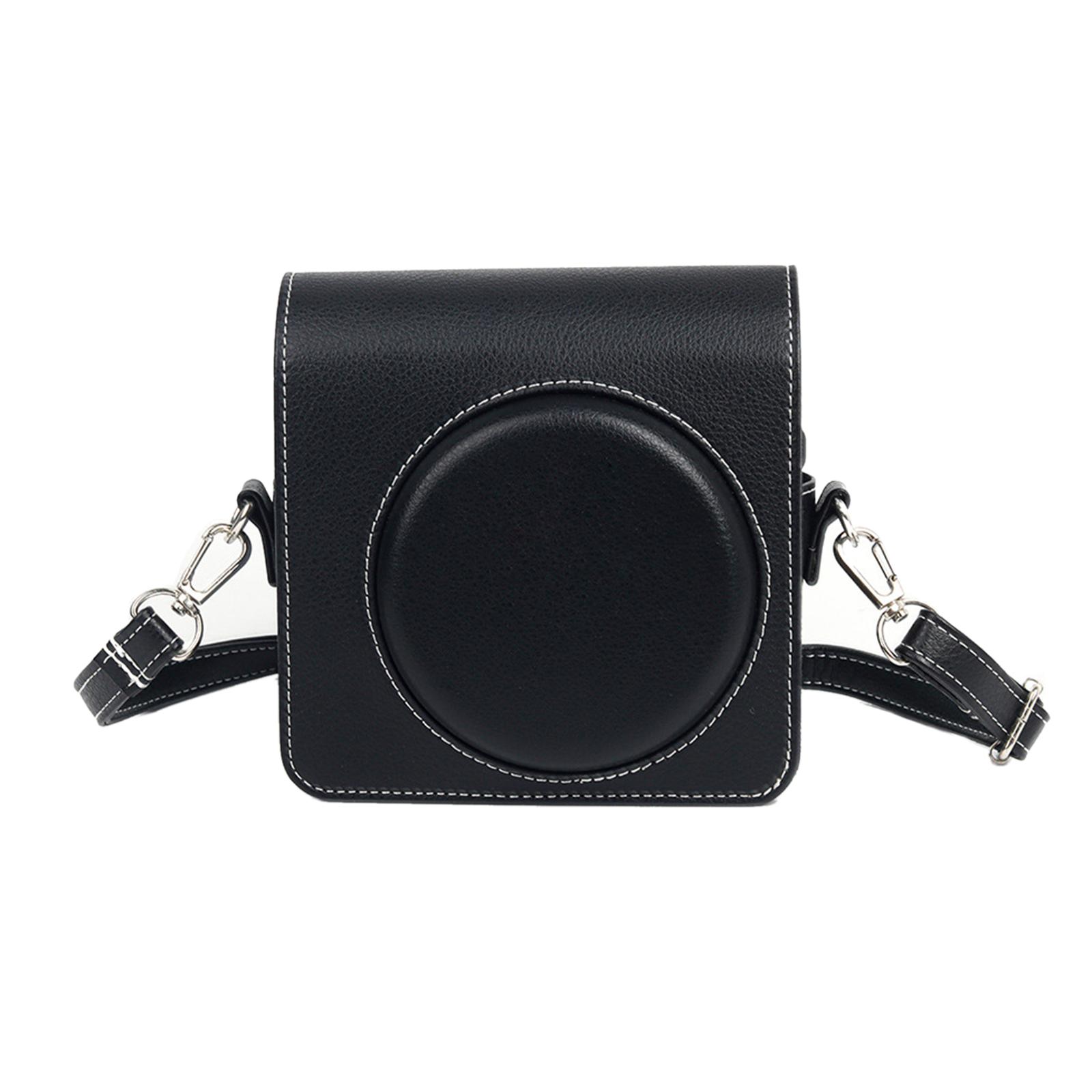 

Retro Soft Mini Camera Case Bag PU Leather Cover with Shoulder Strap For Square SQ40 Instant Camera Case Replacement чёрный