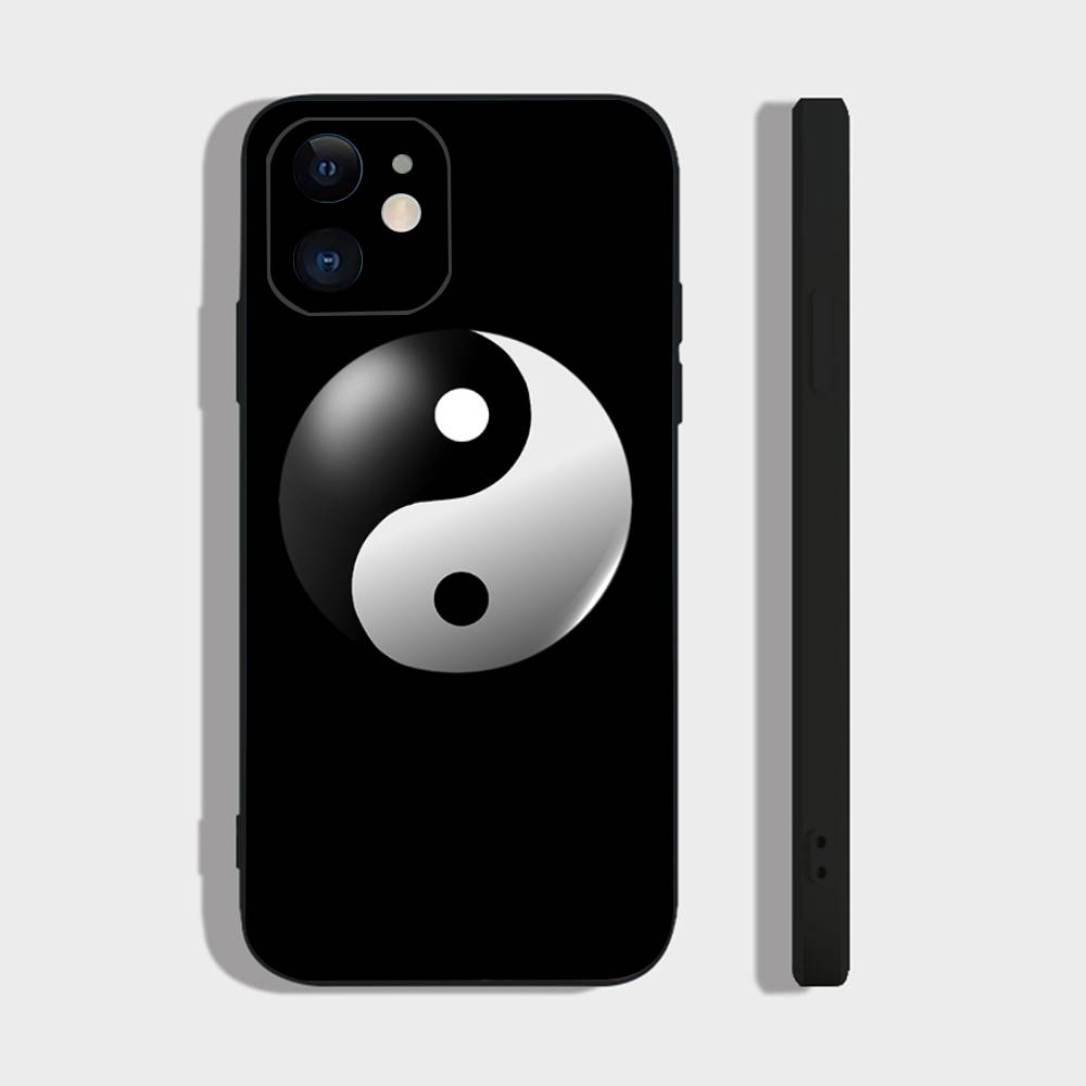 Tai Chi Symbol Phone Case For IPhone 17 Air 16 15 14 13 Pro Max 11 12 Black Silicone Cover
