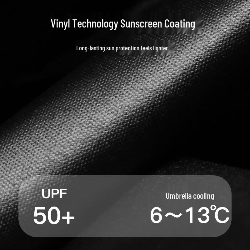 Black Vinyl UV Protection Mini Folding Umbrella - Portable, Full Blackout, Sun Shade Gift.