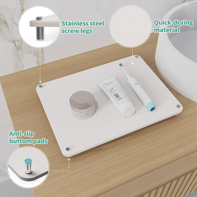 Multipurpose Drying Stone Mat Kitchen Dish Drying Pad Quick Dry Super Absorbent Diatomaceous Earth Stone Dish Cups Mat organizer