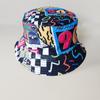 Graffiti Fisherman Hat: Retro, Double-Sided Sun Protection for Men & Women - All-Match Hip-Hop Bucket Style