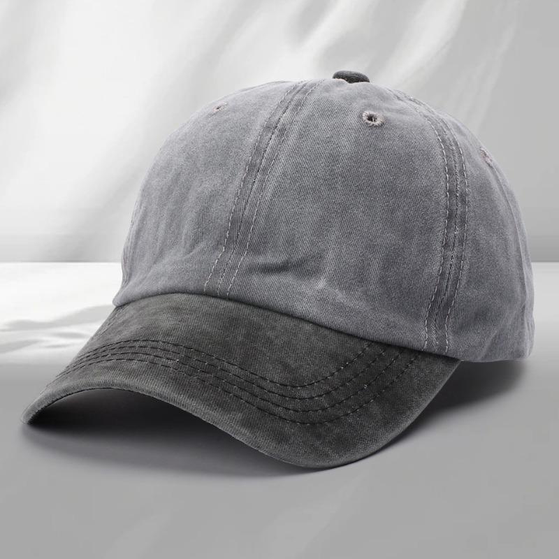 Washed cotton cap embroidery catering milk tea shop work cap duck tongue soft top baseball cap men
