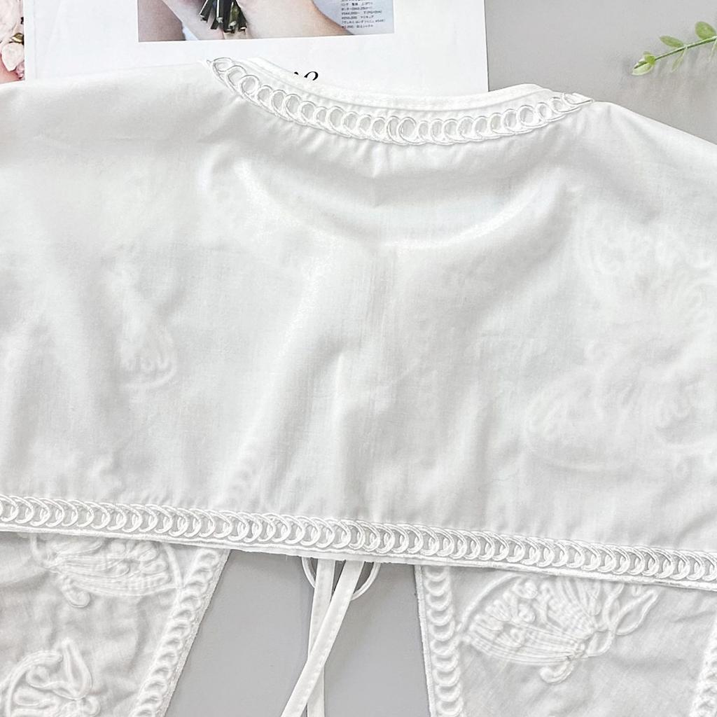 Embroidery With Decorative Collar Lace False Collar Women'S Cape White With Skirt Small Shawl Accessories