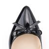 New Women Pumps Sexy 5cm Low Heels Kitten Patent Leather Pointed Toe High Heels Office Work Pumps Bowknot Red Wedding Shoes