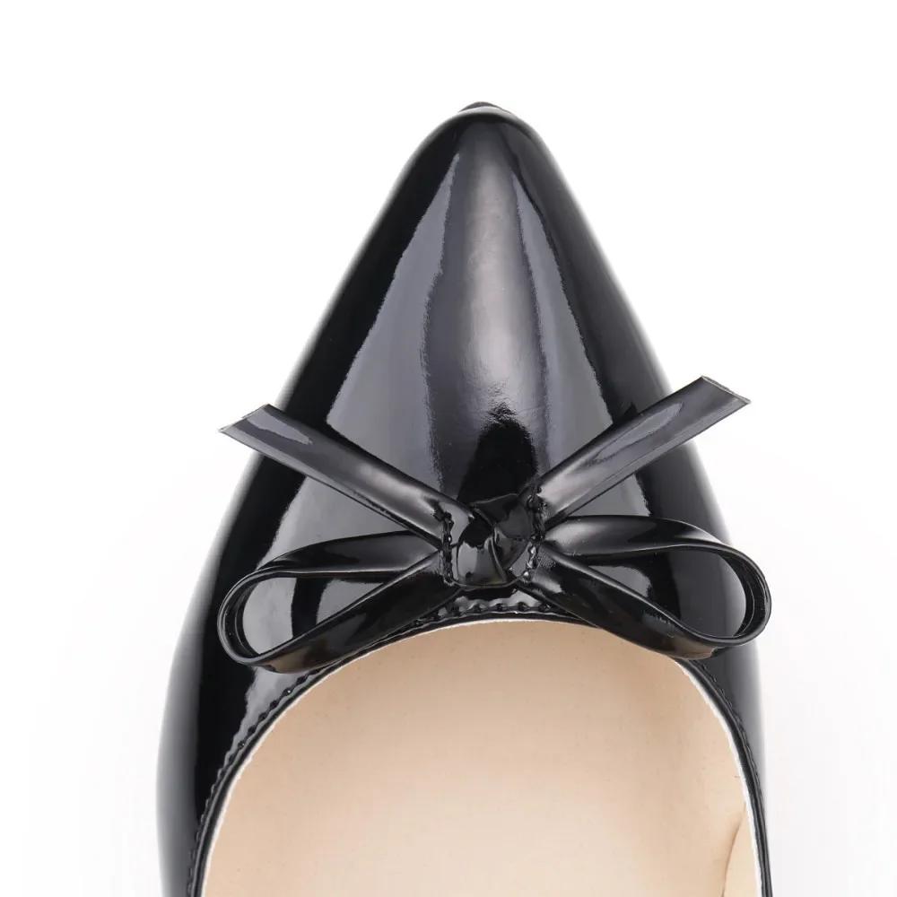 New Women Pumps Sexy 5cm Low Heels Kitten Patent Leather Pointed Toe High Heels Office Work Pumps Bowknot Red Wedding Shoes