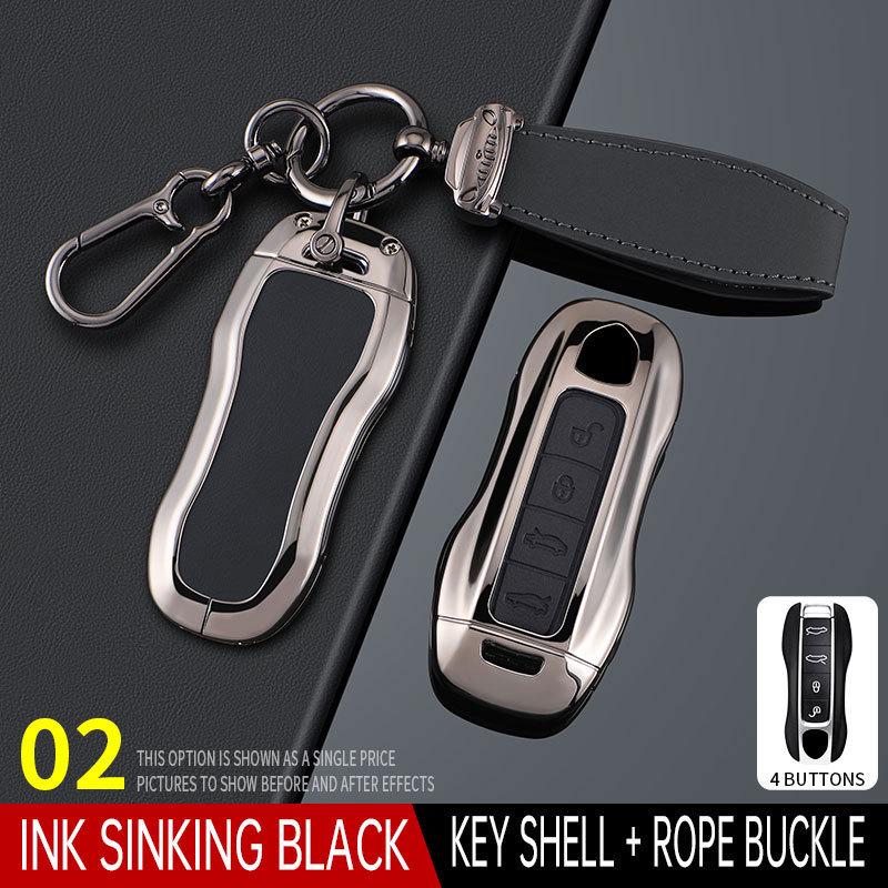 Porsche Key Case for Cayenne, Macan, Panamera, 911, 718 – Metal Leather Buckle