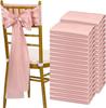 30 PCS 17x275cm White Luxury Satin Chair Sashes Bows Universal Chair Cover for Wedding Reception Restaurant Event Decoration